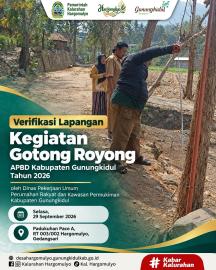 VERIFIKASI LAPANGAN KEGIATAN GOTONG ROYONG APBD KABUPATEN GUNUNGKIDUL OLEH DPUPRKP GUNUNGKIDUL